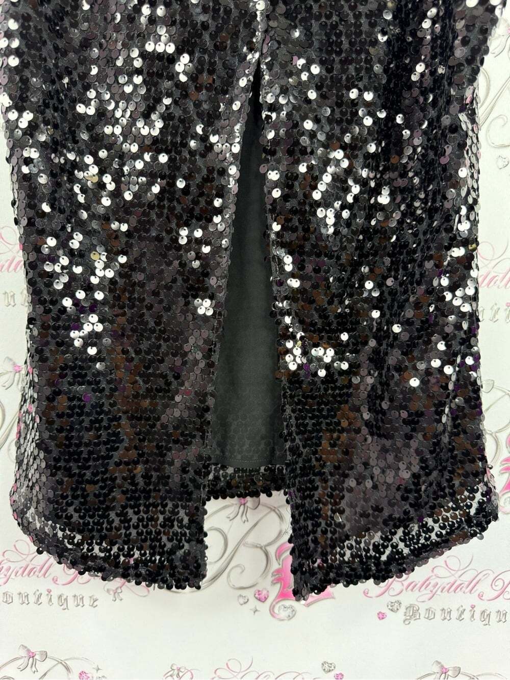 Express tank top sequins Y2K sparkly Black Sequin Tank Top - Picture 6 of 11